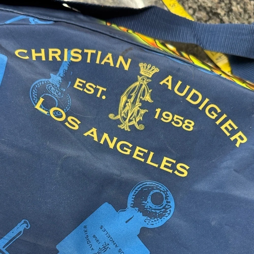 Christian Audigier vintage Y2K Vibrant Graphic Messenger Bag EUC